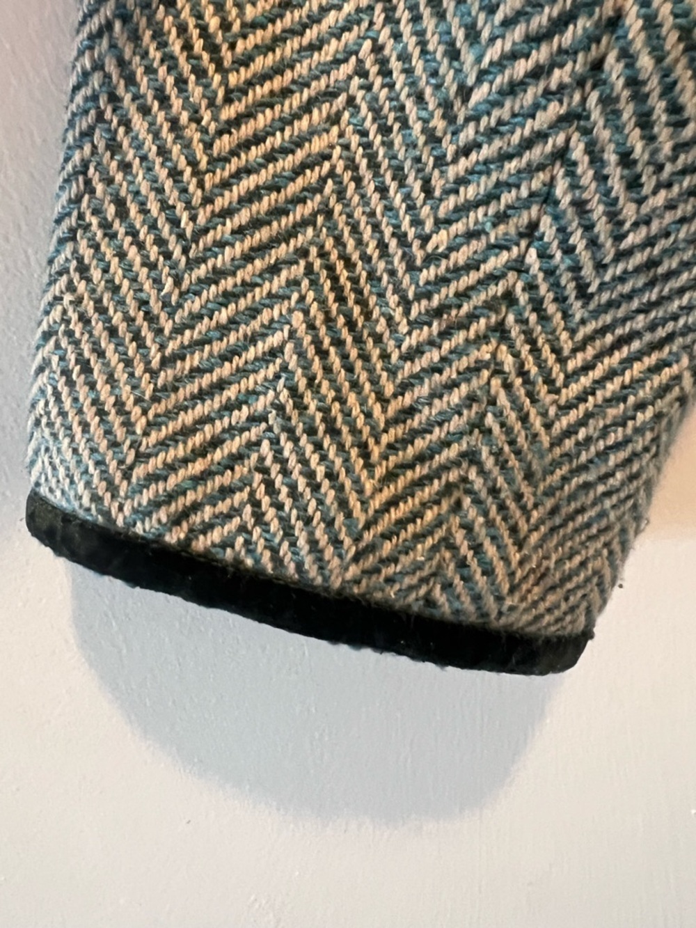 DELLA SPIGA Herringbone Tweed Blazer Tailored green blue Jacket - Picture 4 of 8